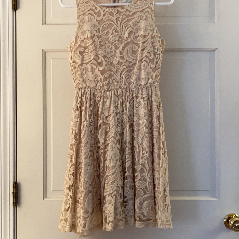 Blush color lace dress
